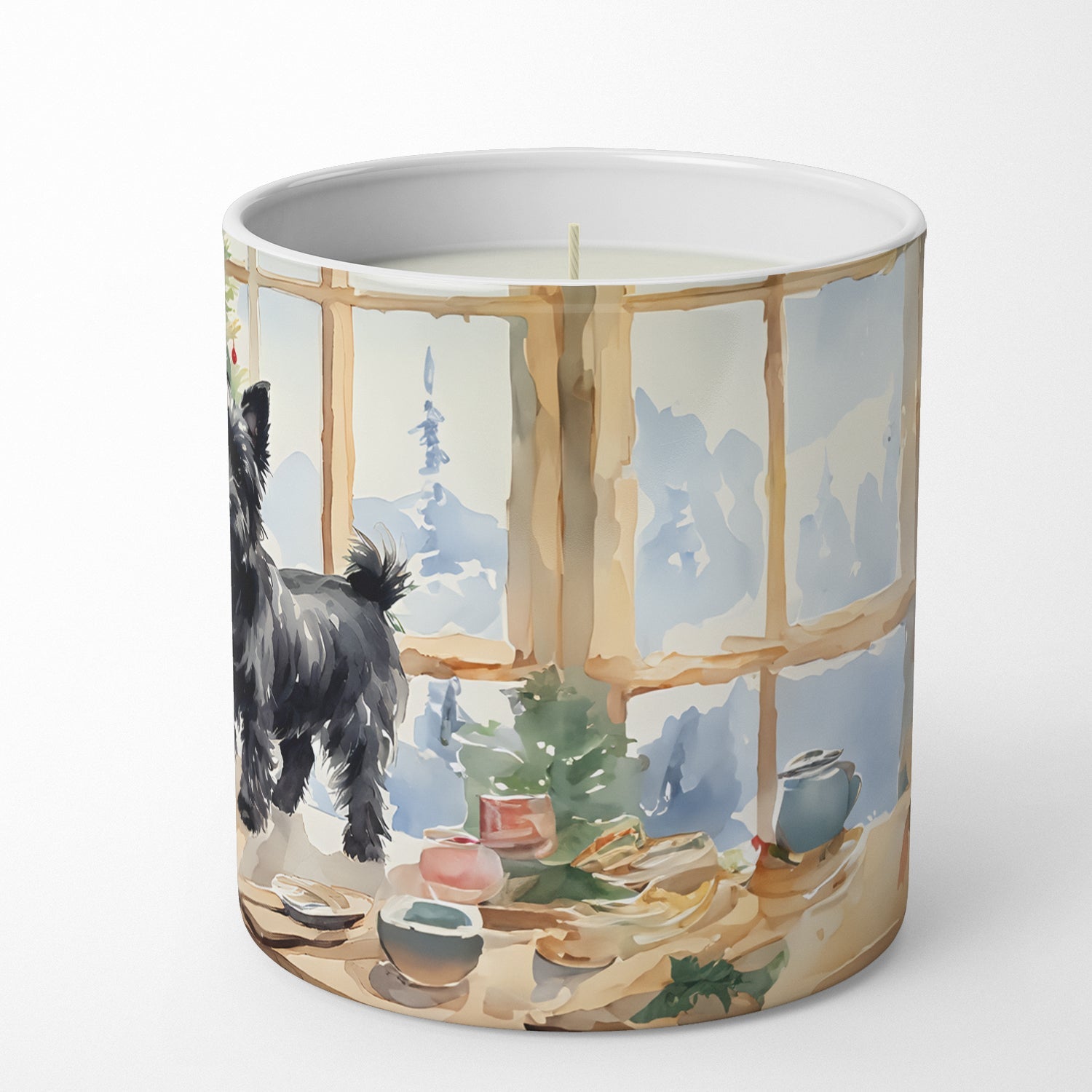 Cairn Terrier Christmas Cookies Decorative Soy Candle Nature Soy Wax Essential Oil Home Decor Ideal for Bedroom Kitchen Bath Office Gift, 10 oz