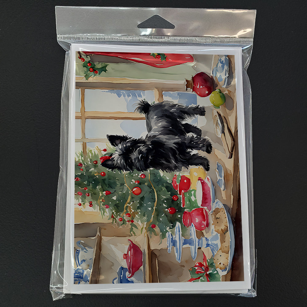 Cairn Terrier Christmas Cookies Greeting Cards Pack of 8 Blank Cards with Envelopes Whimsical A7 Size 5x7