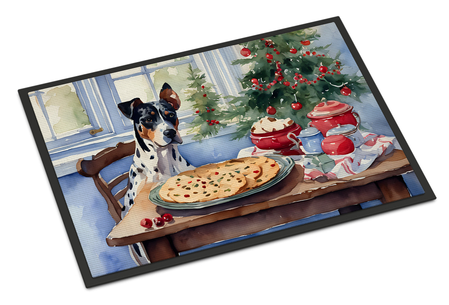 Catahoula Christmas Cookies Doormat Indoor Outdoor 24H X 36W Front Door Mat Rugs for Entryway, Non Slip Washable Low Pile,