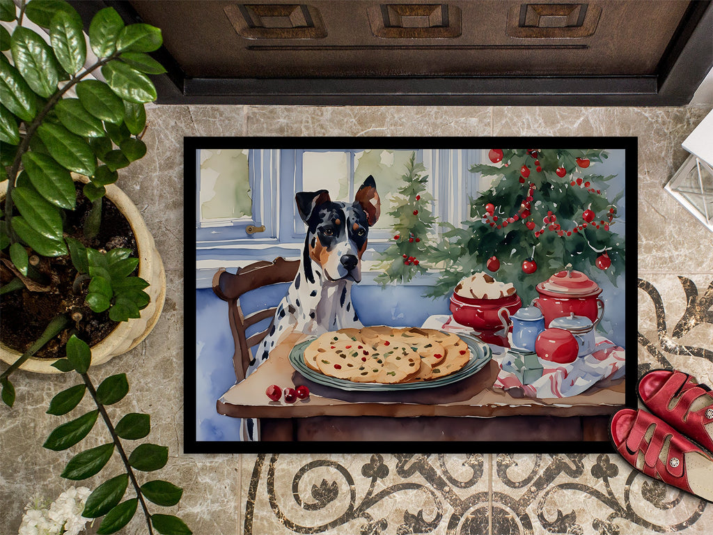Catahoula Christmas Cookies Doormat Indoor Outdoor 24H X 36W Front Door Mat Rugs for Entryway, Non Slip Washable Low Pile,
