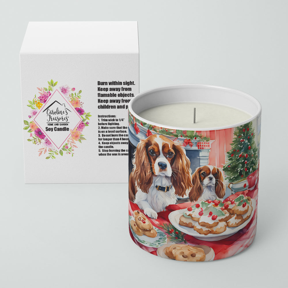 Cavalier Spaniel Christmas Cookies Decorative Soy Candle Nature Soy Wax Essential Oil Home Decor Ideal for Bedroom Kitchen Bath Office Gift, 10 oz