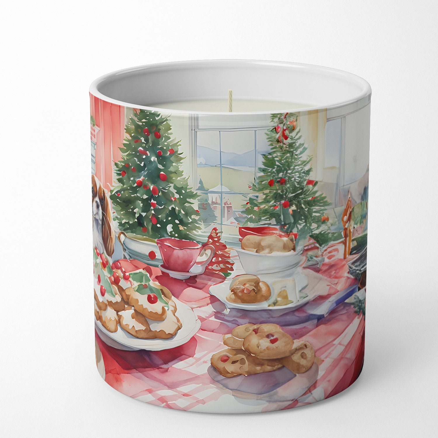 Cavalier Spaniel Christmas Cookies Decorative Soy Candle Nature Soy Wax Essential Oil Home Decor Ideal for Bedroom Kitchen Bath Office Gift, 10 oz
