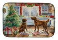Chesapeake Bay Retriever Christmas Cookies Dish Drying Mat Absorbent Dish Drying Mat Pad for Kitchen Counter Dish Drainer Mat for Countertop, 14 x 21", Multicolor