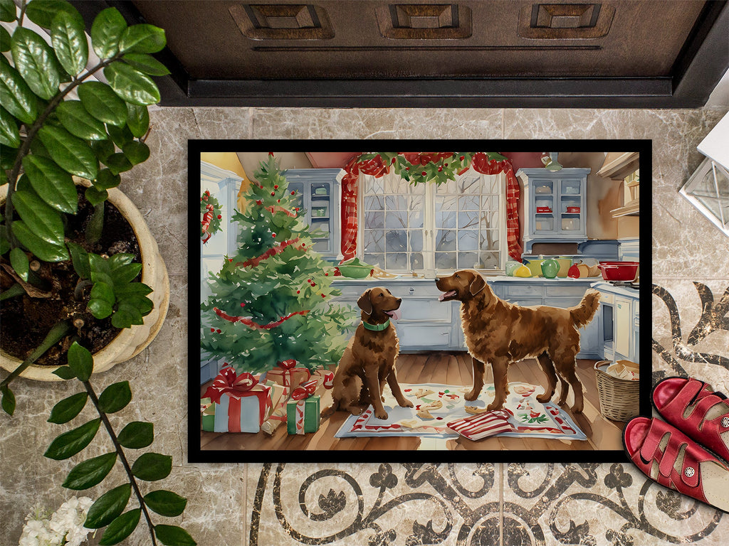 Chesapeake Bay Retriever Christmas Cookies Doormat Indoor Outdoor 18H X 27W Front Door Mat Rugs for Entryway, Non Slip Washable
