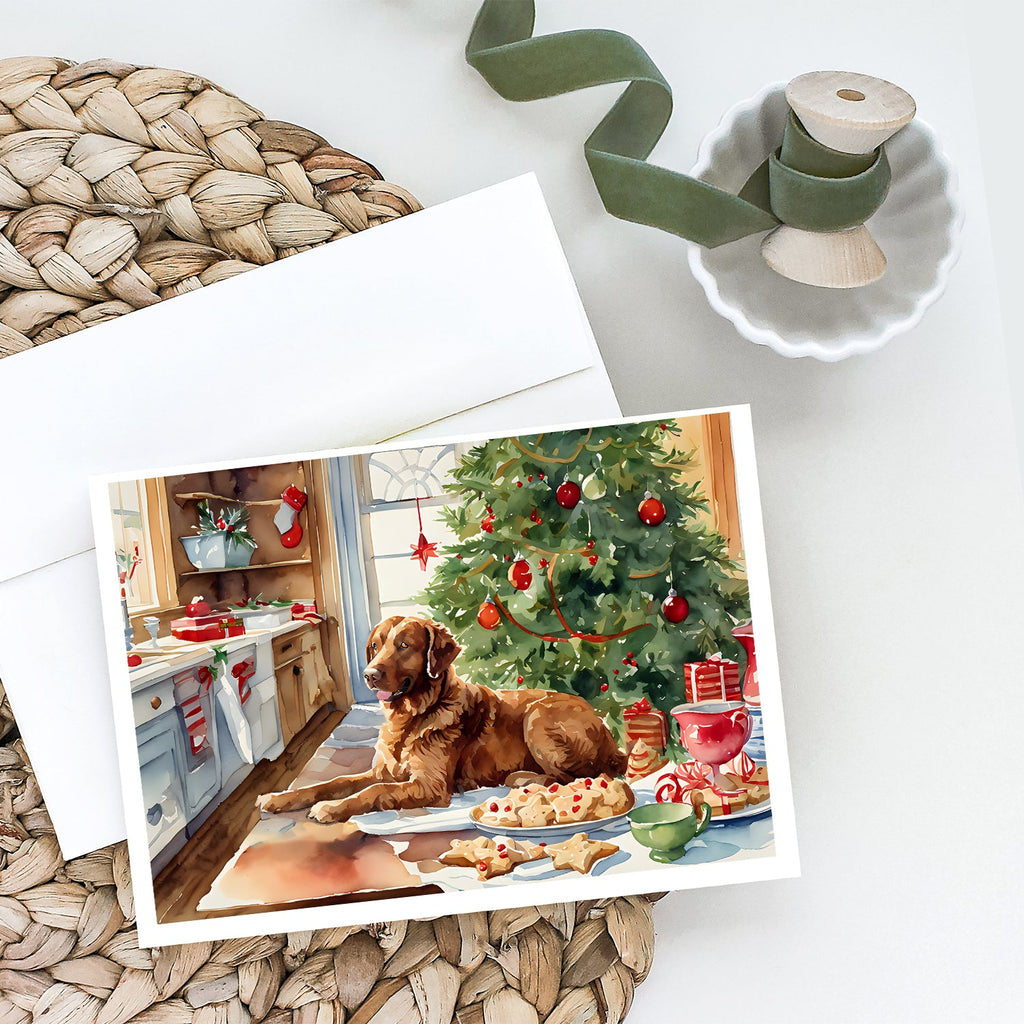Chesapeake Bay Retriever Christmas Cookies Greeting Cards Pack of 8 Blank Cards with Envelopes Whimsical A7 Size 5x7