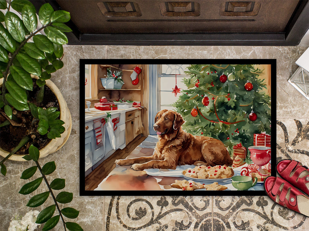 Chesapeake Bay Retriever Christmas Cookies Doormat Indoor Outdoor 24H X 36W Front Door Mat Rugs for Entryway, Non Slip Washable Low Pile,