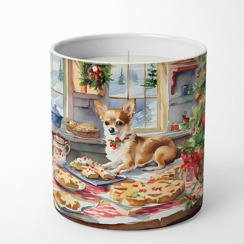 Chihuahua Christmas Cookies Decorative Soy Candle Nature Soy Wax Essential Oil Home Decor Ideal for Bedroom Kitchen Bath Office Gift, 10 oz