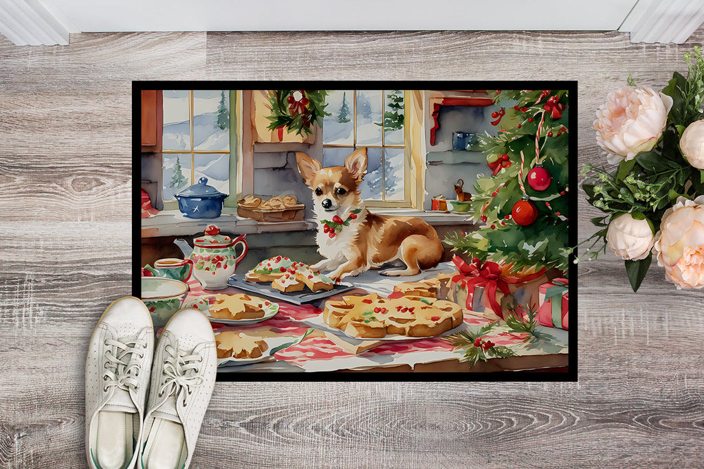 Chihuahua Christmas Cookies Doormat Indoor Outdoor 24H X 36W Front Door Mat Rugs for Entryway, Non Slip Washable Low Pile,