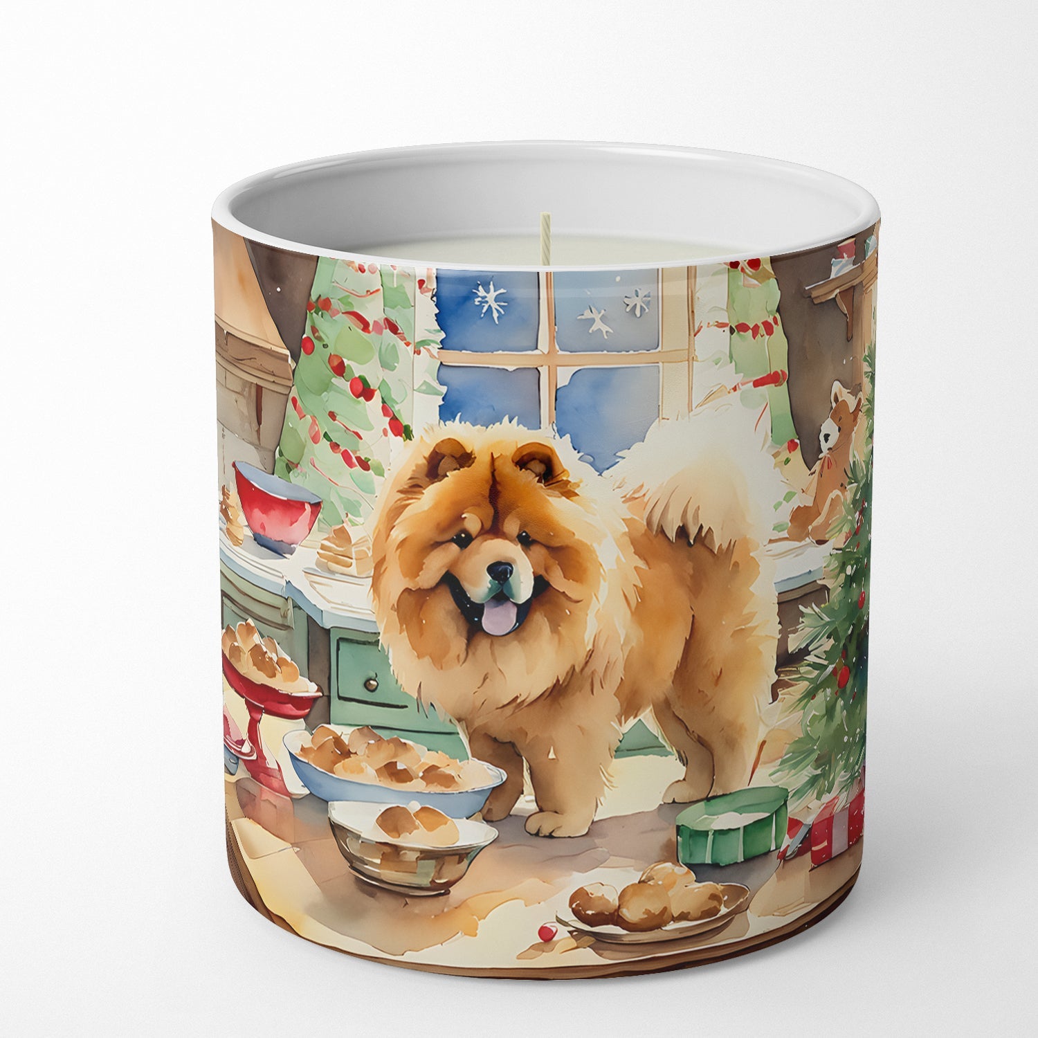 Chow Chow Christmas Cookies Decorative Soy Candle Nature Soy Wax Essential Oil Home Decor Ideal for Bedroom Kitchen Bath Office Gift, 10 oz