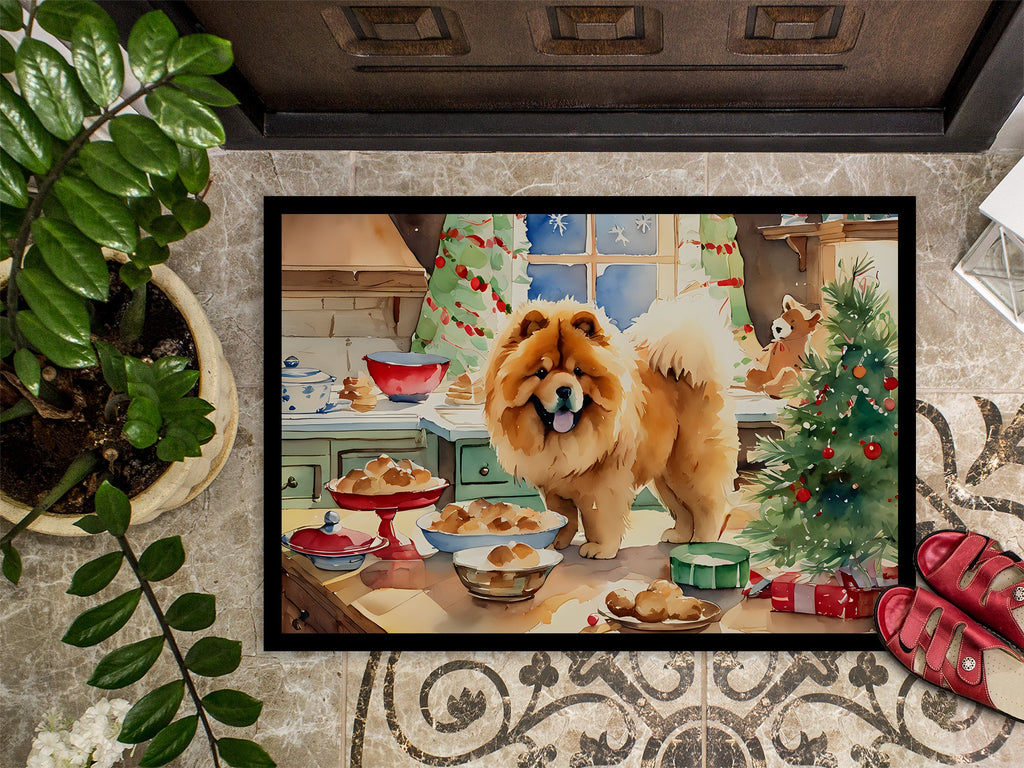 Chow Chow Christmas Cookies Doormat Indoor Outdoor 24H X 36W Front Door Mat Rugs for Entryway, Non Slip Washable Low Pile,