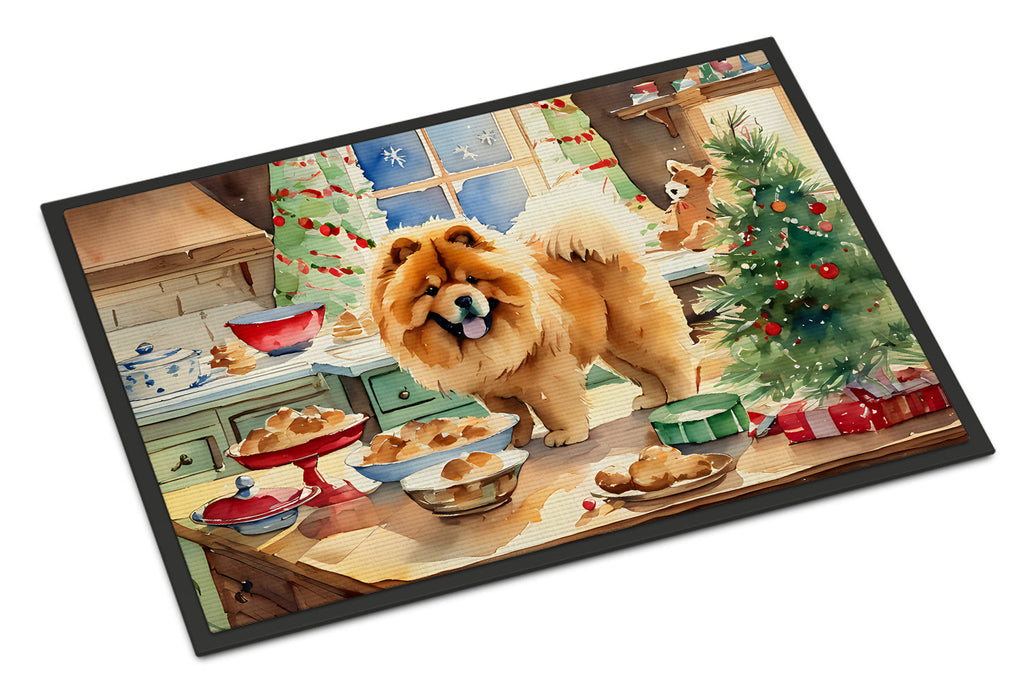 Chow Chow Christmas Cookies Doormat Indoor Outdoor 18H X 27W Front Door Mat Rugs for Entryway, Non Slip Washable