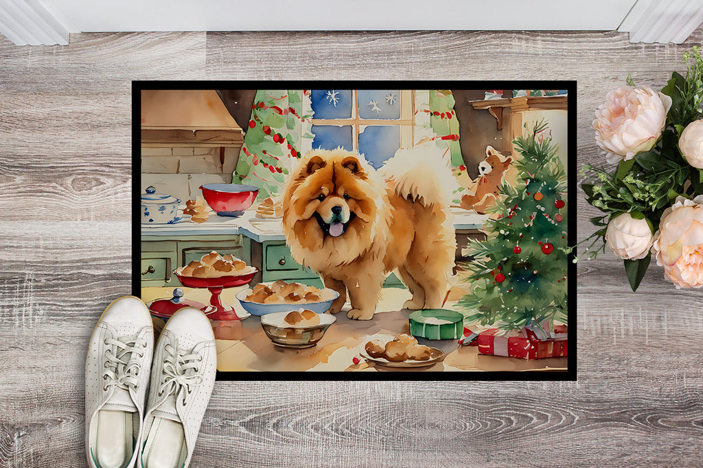 Chow Chow Christmas Cookies Doormat Indoor Outdoor 18H X 27W Front Door Mat Rugs for Entryway, Non Slip Washable