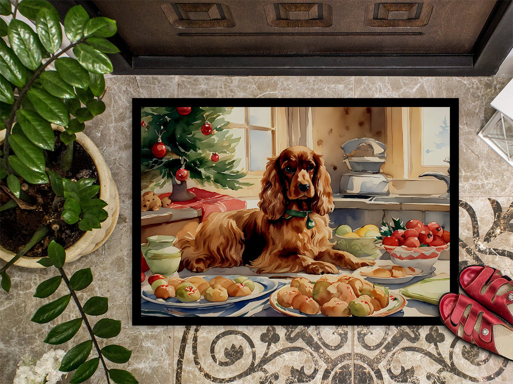 Cocker Spaniel Christmas Cookies Doormat Indoor Outdoor 24H X 36W Front Door Mat Rugs for Entryway, Non Slip Washable Low Pile,