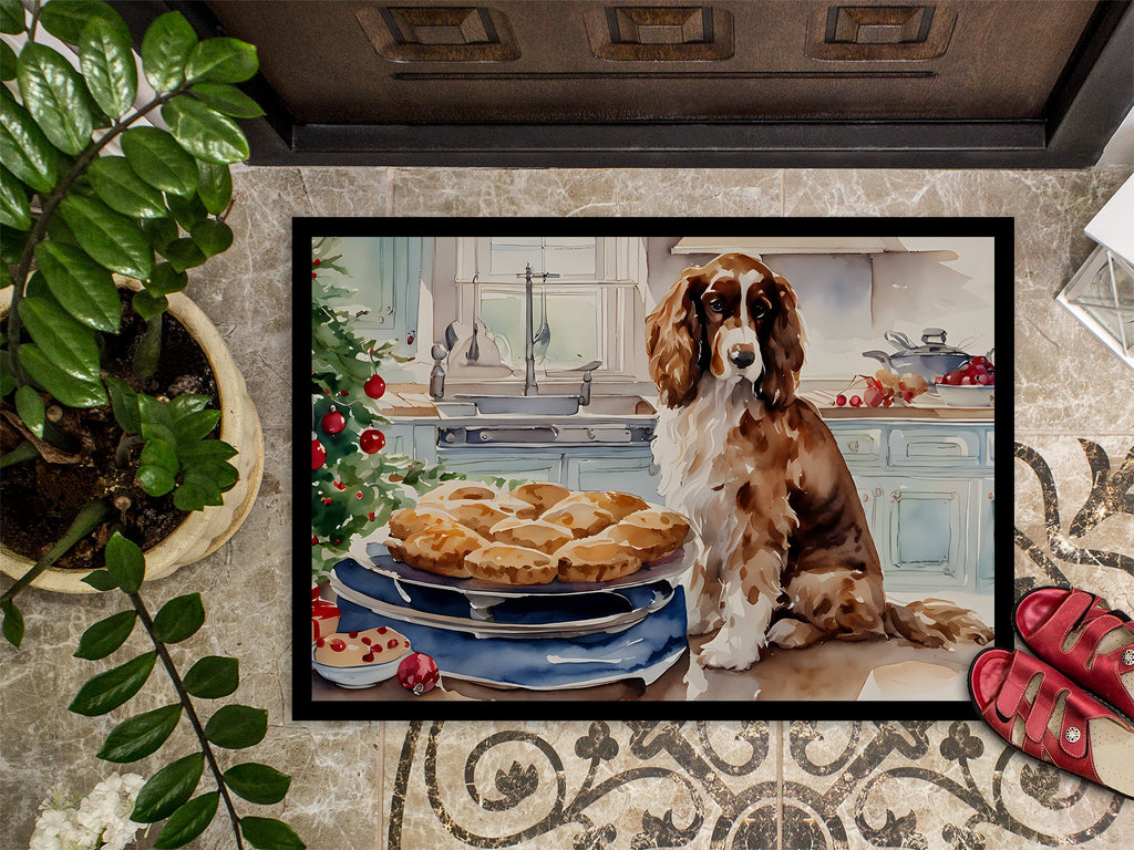 Cocker Spaniel Christmas Cookies Doormat Indoor Outdoor 18H X 27W Front Door Mat Rugs for Entryway, Non Slip Washable
