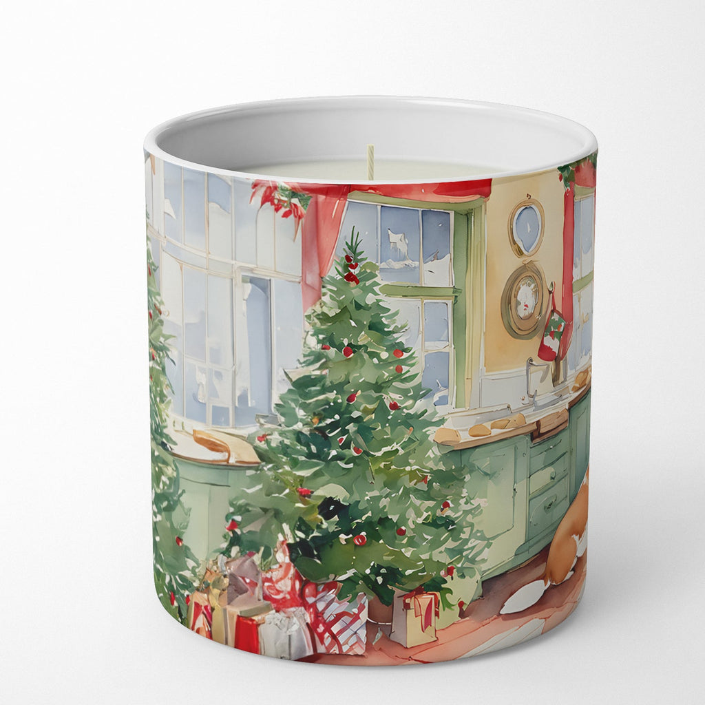 Corgi Christmas Cookies Decorative Soy Candle Nature Soy Wax Essential Oil Home Decor Ideal for Bedroom Kitchen Bath Office Gift, 10 oz