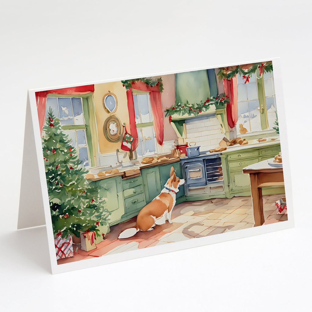 Corgi Christmas Cookies Greeting Cards Pack of 8 Blank Cards with Envelopes Whimsical A7 Size 5x7