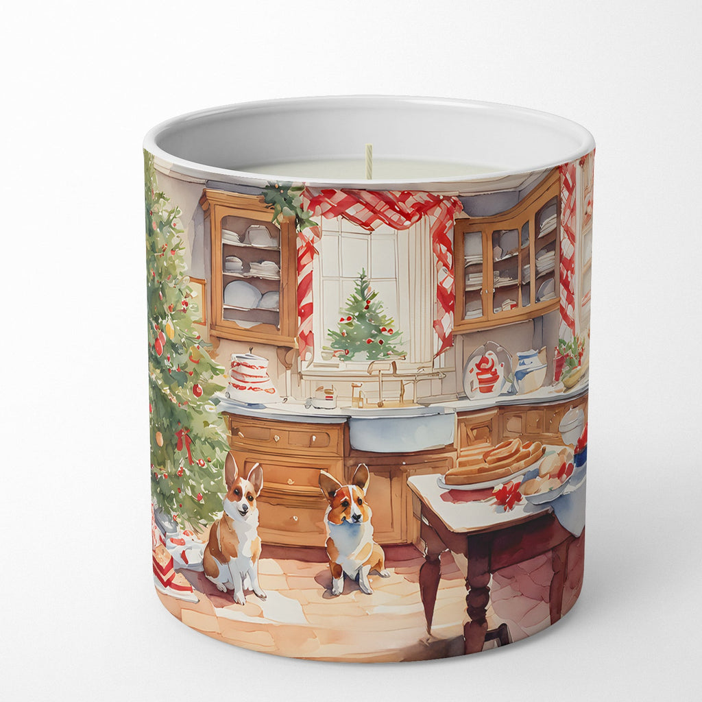 Corgi Christmas Cookies Decorative Soy Candle Nature Soy Wax Essential Oil Home Decor Ideal for Bedroom Kitchen Bath Office Gift, 10 oz