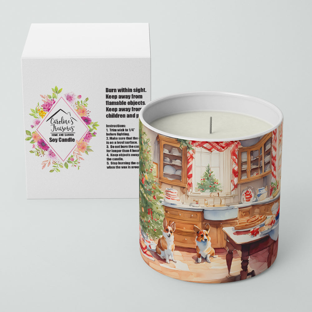Corgi Christmas Cookies Decorative Soy Candle Nature Soy Wax Essential Oil Home Decor Ideal for Bedroom Kitchen Bath Office Gift, 10 oz