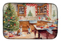 Corgi Christmas Cookies Dish Drying Mat Absorbent Dish Drying Mat Pad for Kitchen Counter Dish Drainer Mat for Countertop, 14 x 21", Multicolor