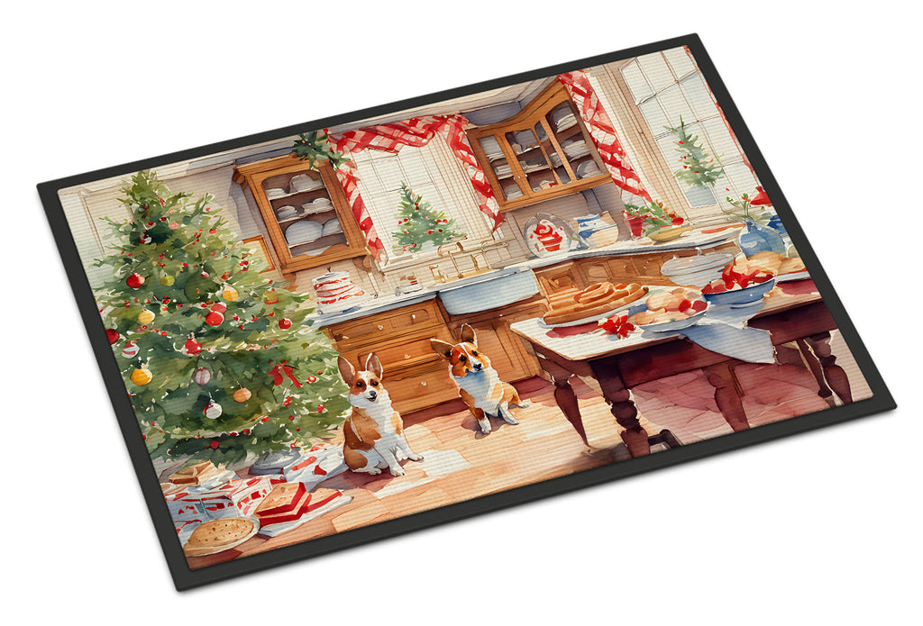 Corgi Christmas Cookies Doormat Indoor Outdoor 24H X 36W Front Door Mat Rugs for Entryway, Non Slip Washable Low Pile,