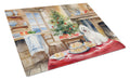 Coton De Tulear Christmas Cookies Cutting Board Tempered Glass Kitchen Cutting Surface, Heat Resistant Chopping, Non-Slip Feet, Food Prep & Serving