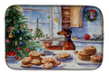 Dachshund Christmas Cookies Dish Drying Mat Absorbent Dish Drying Mat Pad for Kitchen Counter Dish Drainer Mat for Countertop, 14 x 21", Multicolor