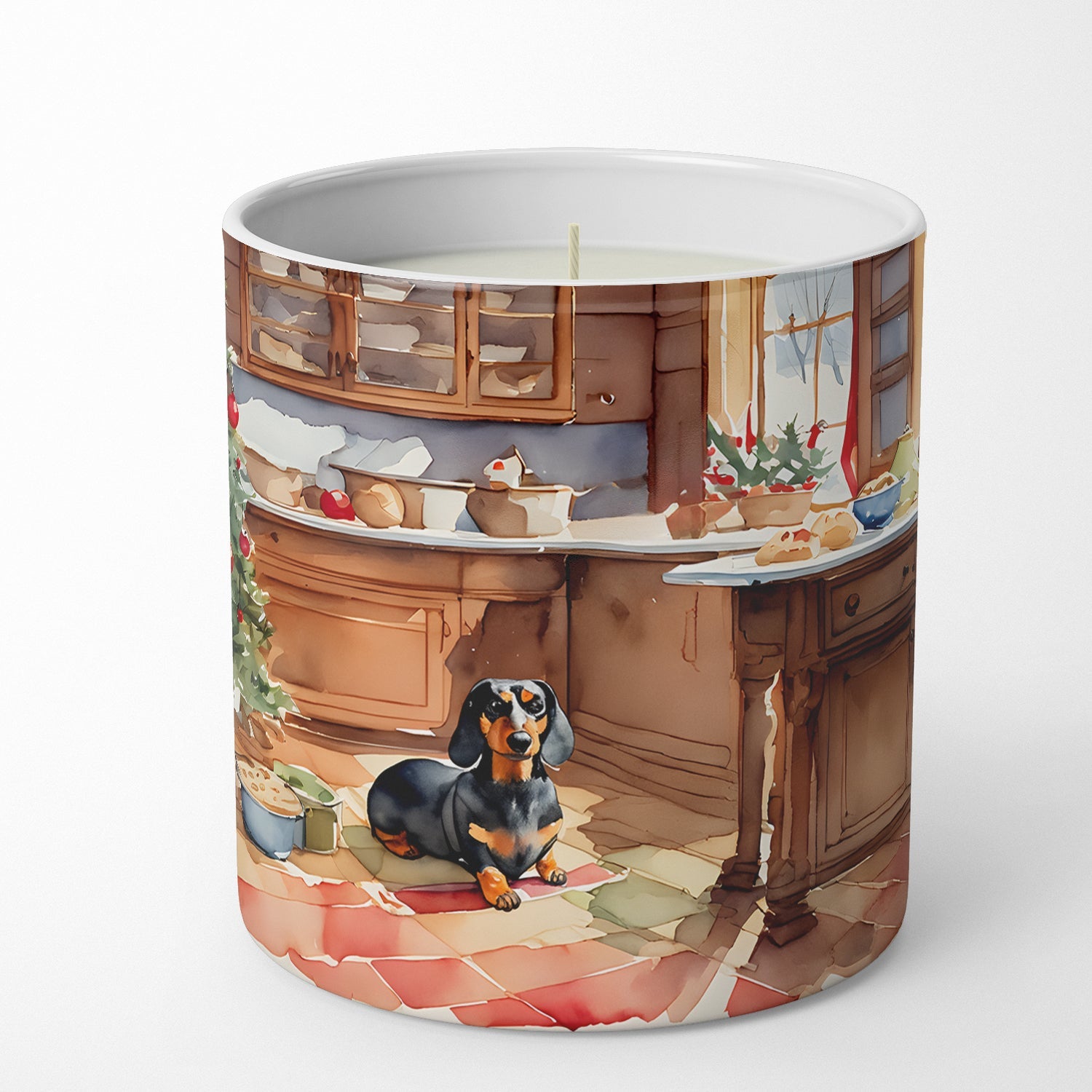 Dachshund Christmas Cookies Decorative Soy Candle Nature Soy Wax Essential Oil Home Decor Ideal for Bedroom Kitchen Bath Office Gift, 10 oz
