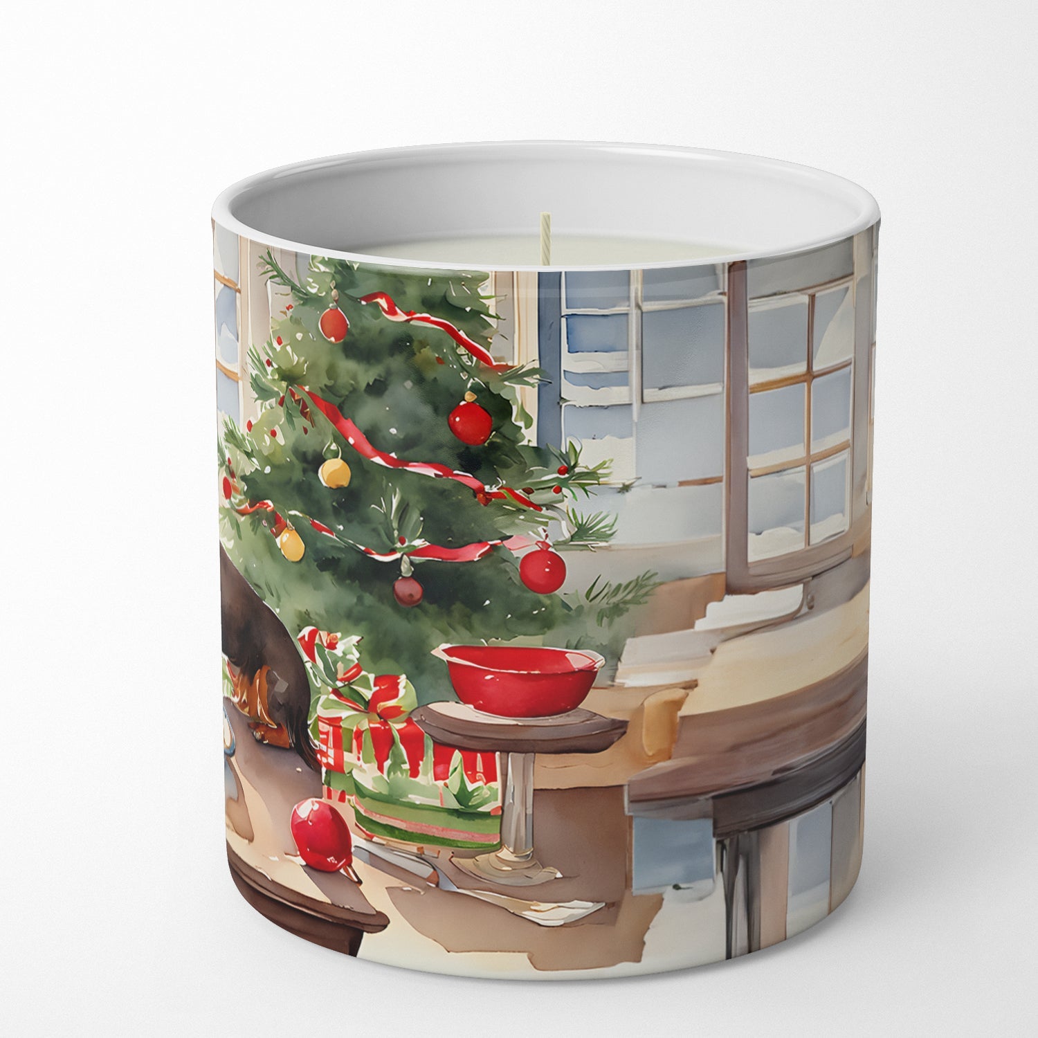 Dachshund Christmas Cookies Decorative Soy Candle Nature Soy Wax Essential Oil Home Decor Ideal for Bedroom Kitchen Bath Office Gift, 10 oz