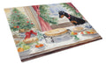 Doberman Pinscher Christmas Cookies Cutting Board Tempered Glass Kitchen Cutting Surface, Heat Resistant Chopping, Non-Slip Feet, Food Prep & Serving