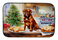 Dogue de Bordeaux Christmas Cookies Dish Drying Mat Absorbent Dish Drying Mat Pad for Kitchen Counter Dish Drainer Mat for Countertop, 14 x 21", Multicolor