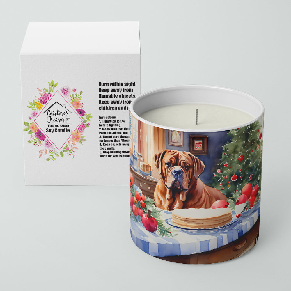 Dogue de Bordeaux Christmas Cookies Decorative Soy Candle Nature Soy Wax Essential Oil Home Decor Ideal for Bedroom Kitchen Bath Office Gift, 10 oz
