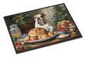 English Bulldog Christmas Cookies Doormat Indoor Outdoor 18H X 27W Front Door Mat Rugs for Entryway, Non Slip Washable