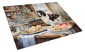English Cocker Spaniel Christmas Cookies Cutting Board Tempered Glass Kitchen Cutting Surface, Heat Resistant Chopping, Non-Slip Feet, Food Prep & Serving