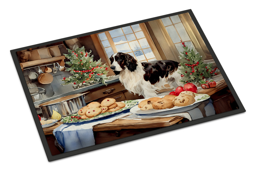 English Cocker Spaniel Christmas Cookies Doormat Indoor Outdoor 18H X 27W Front Door Mat Rugs for Entryway, Non Slip Washable