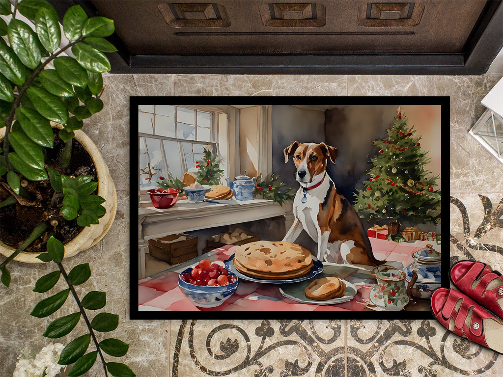 English Foxhound Christmas Cookies Doormat Indoor Outdoor 24H X 36W Front Door Mat Rugs for Entryway, Non Slip Washable Low Pile,