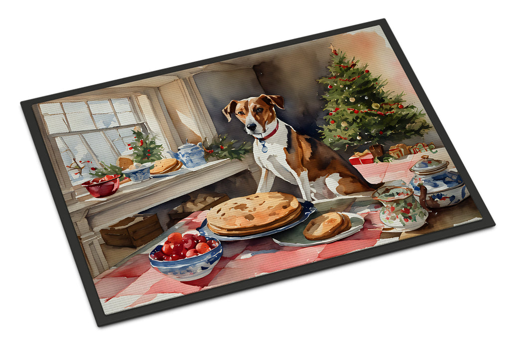 English Foxhound Christmas Cookies Doormat Indoor Outdoor 18H X 27W Front Door Mat Rugs for Entryway, Non Slip Washable