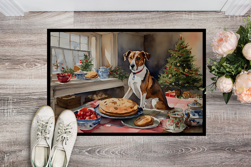 English Foxhound Christmas Cookies Doormat Indoor Outdoor 18H X 27W Front Door Mat Rugs for Entryway, Non Slip Washable