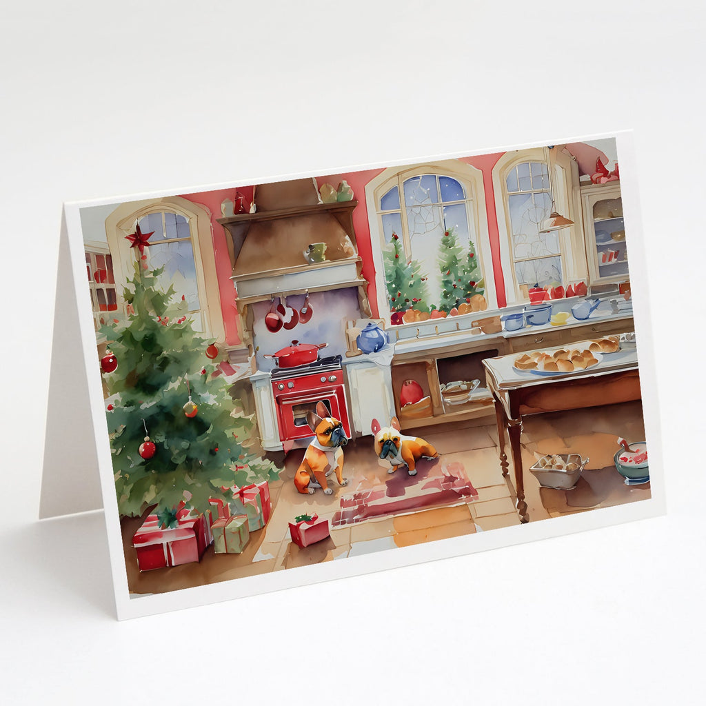 French Bulldog Christmas Cookies Greeting Cards Pack of 8 Blank Cards with Envelopes Whimsical A7 Size 5x7