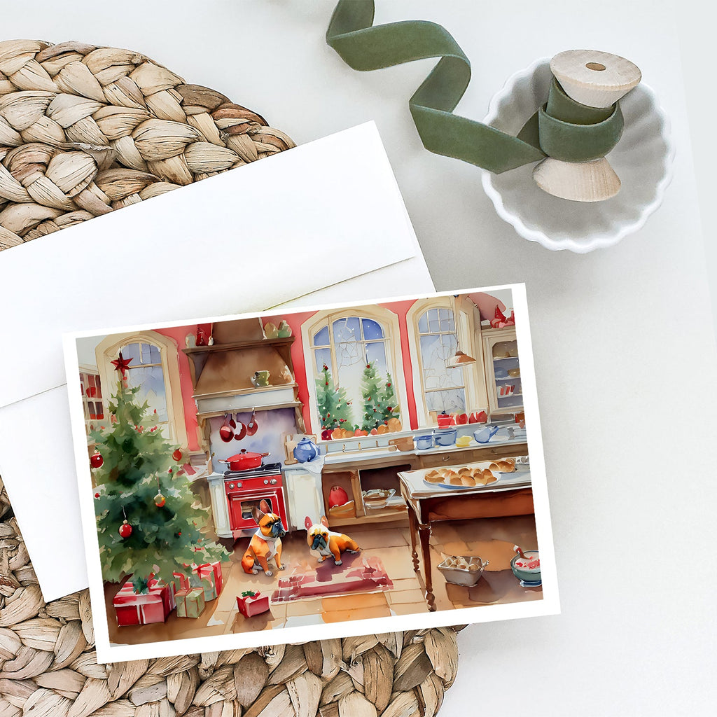 French Bulldog Christmas Cookies Greeting Cards Pack of 8 Blank Cards with Envelopes Whimsical A7 Size 5x7
