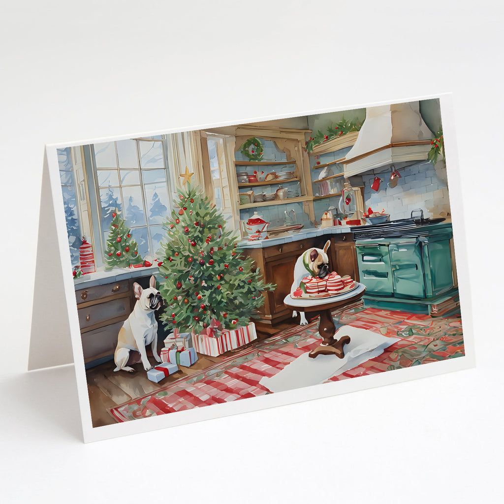 French Bulldog Christmas Cookies Greeting Cards Pack of 8 Blank Cards with Envelopes Whimsical A7 Size 5x7