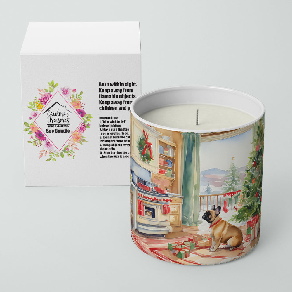 French Bulldog Christmas Cookies Decorative Soy Candle Nature Soy Wax Essential Oil Home Decor Ideal for Bedroom Kitchen Bath Office Gift, 10 oz