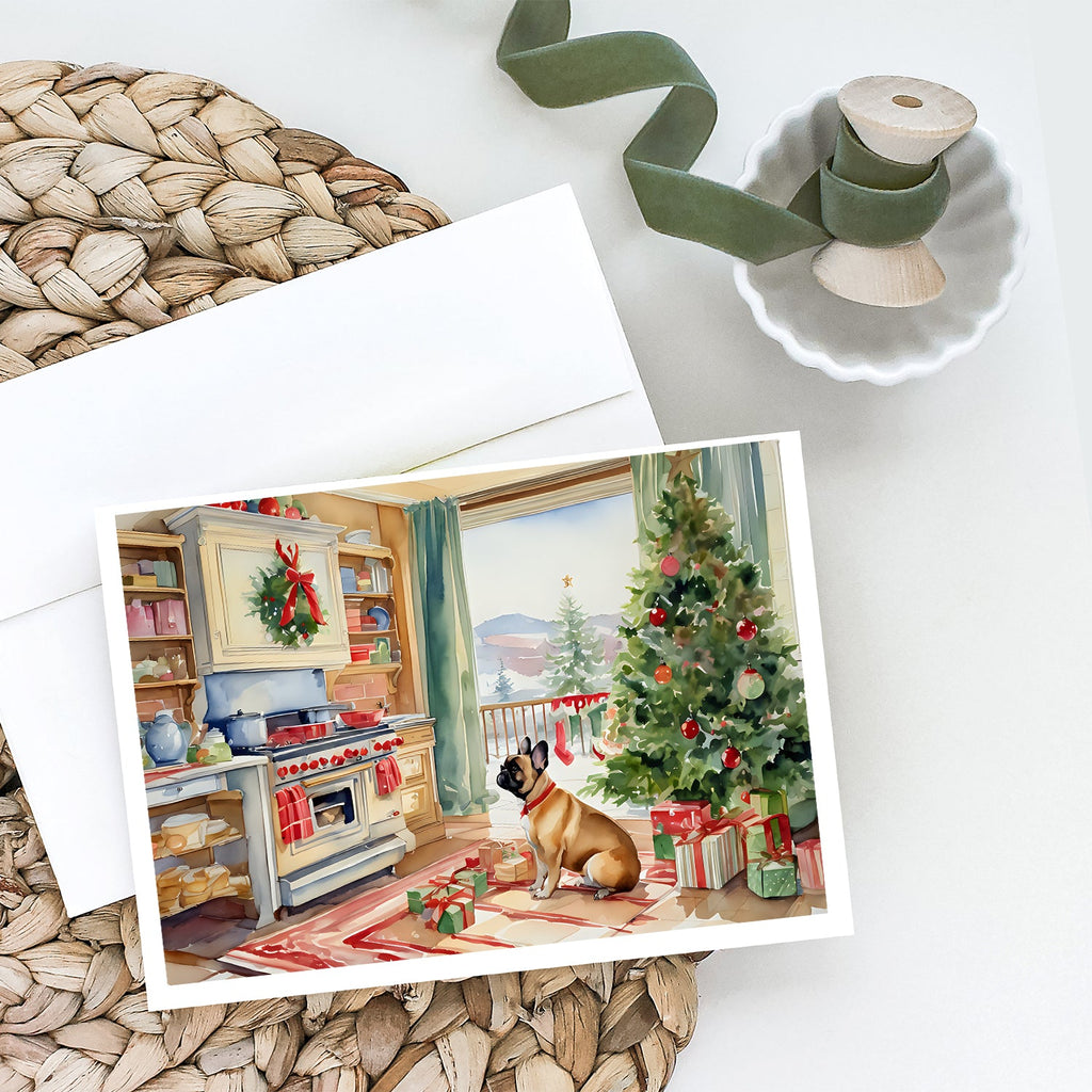 French Bulldog Christmas Cookies Greeting Cards Pack of 8 Blank Cards with Envelopes Whimsical A7 Size 5x7