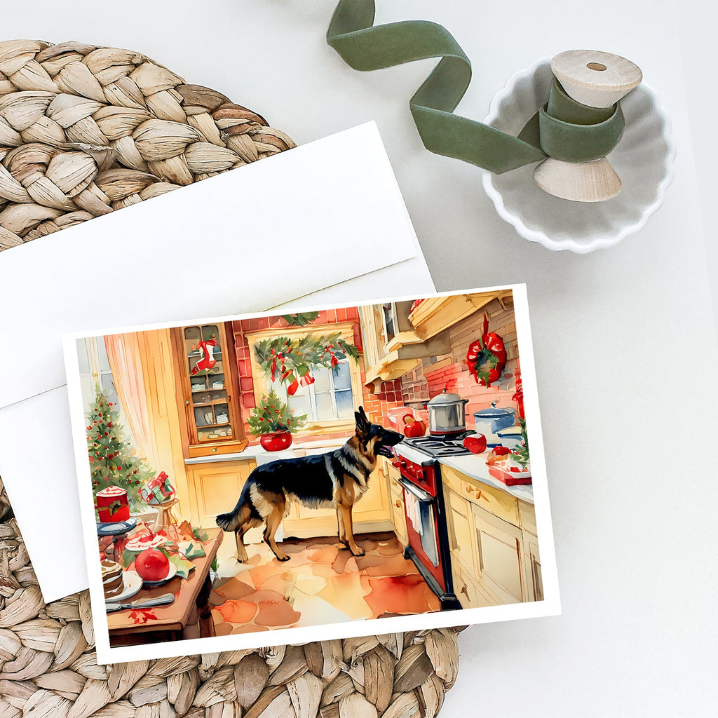 German Shepherd Christmas Cookies Greeting Cards Pack of 8 Blank Cards with Envelopes Whimsical A7 Size 5x7