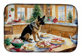 German Shepherd Christmas Cookies Dish Drying Mat Absorbent Dish Drying Mat Pad for Kitchen Counter Dish Drainer Mat for Countertop, 14 x 21", Multicolor