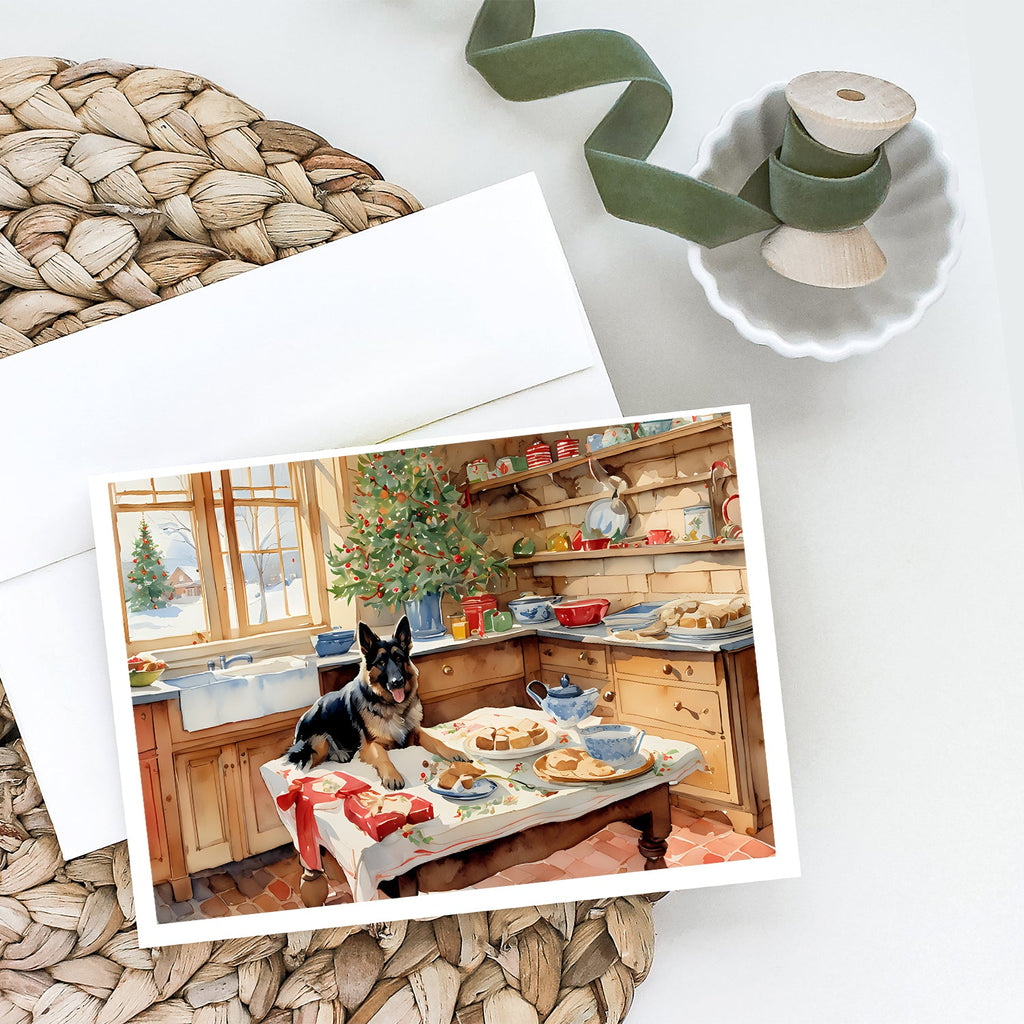 German Shepherd Christmas Cookies Greeting Cards Pack of 8 Blank Cards with Envelopes Whimsical A7 Size 5x7