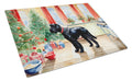 Giant Schnauzer Christmas Cookies Cutting Board Tempered Glass Kitchen Cutting Surface, Heat Resistant Chopping, Non-Slip Feet, Food Prep & Serving
