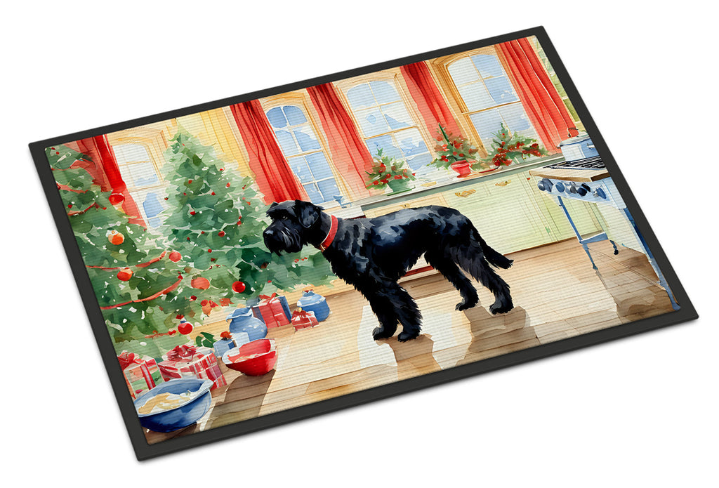 Giant Schnauzer Christmas Cookies Doormat Indoor Outdoor 18H X 27W Front Door Mat Rugs for Entryway, Non Slip Washable