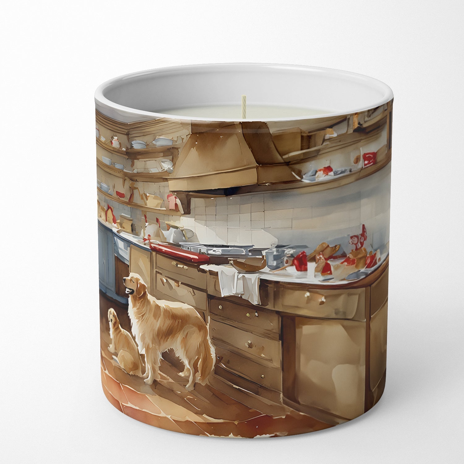 Golden Retriever Christmas Cookies Decorative Soy Candle Nature Soy Wax Essential Oil Home Decor Ideal for Bedroom Kitchen Bath Office Gift, 10 oz