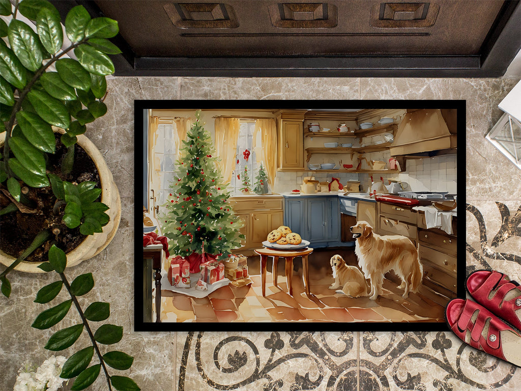 Golden Retriever Christmas Cookies Doormat Indoor Outdoor 24H X 36W Front Door Mat Rugs for Entryway, Non Slip Washable Low Pile,