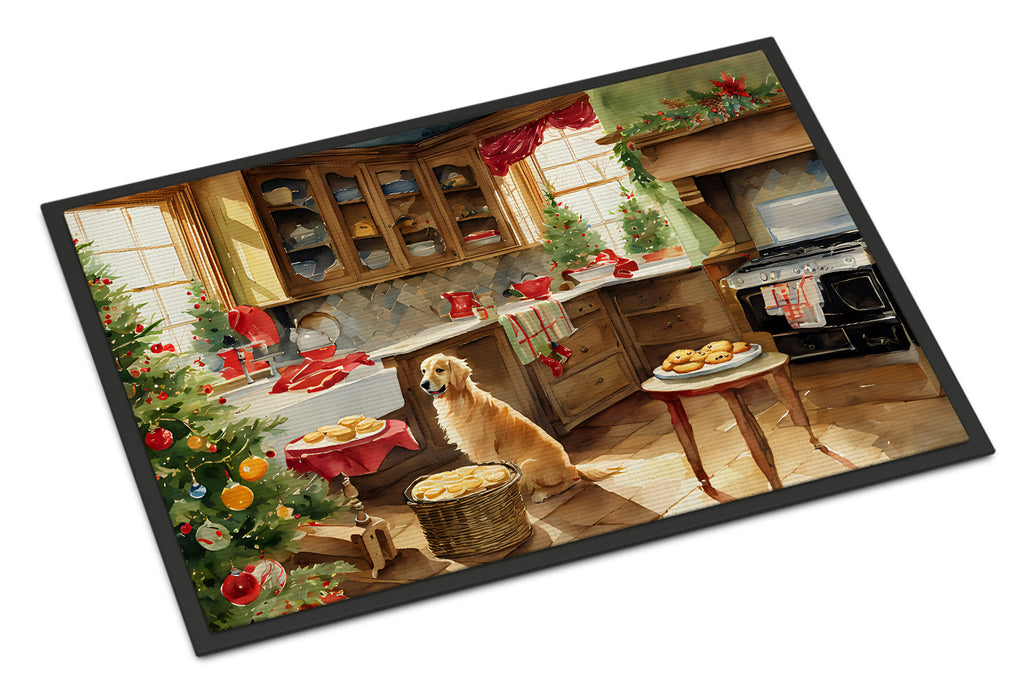 Golden Retriever Christmas Cookies Doormat Indoor Outdoor 24H X 36W Front Door Mat Rugs for Entryway, Non Slip Washable Low Pile,